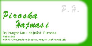 piroska hajmasi business card